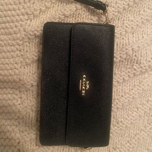 Coach fold over wallet black